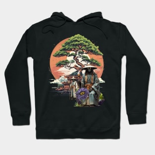 Samurai Robots Sitting Outside Temple Hoodie